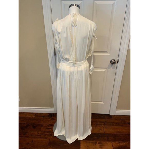 Tory Burch "Evalene" Ivory Cold Shoulder Crepe Maxi Dress, Size 2, NWT! - Picture 8 of 11